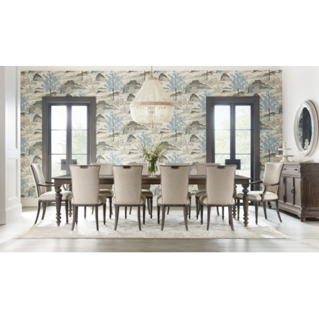 11-Piece Dining Set with Upholstered Chairs