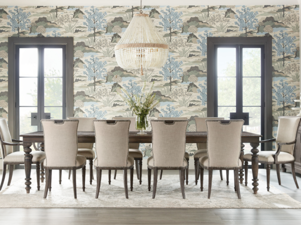 11-Piece Dining Set with Upholstered Chairs