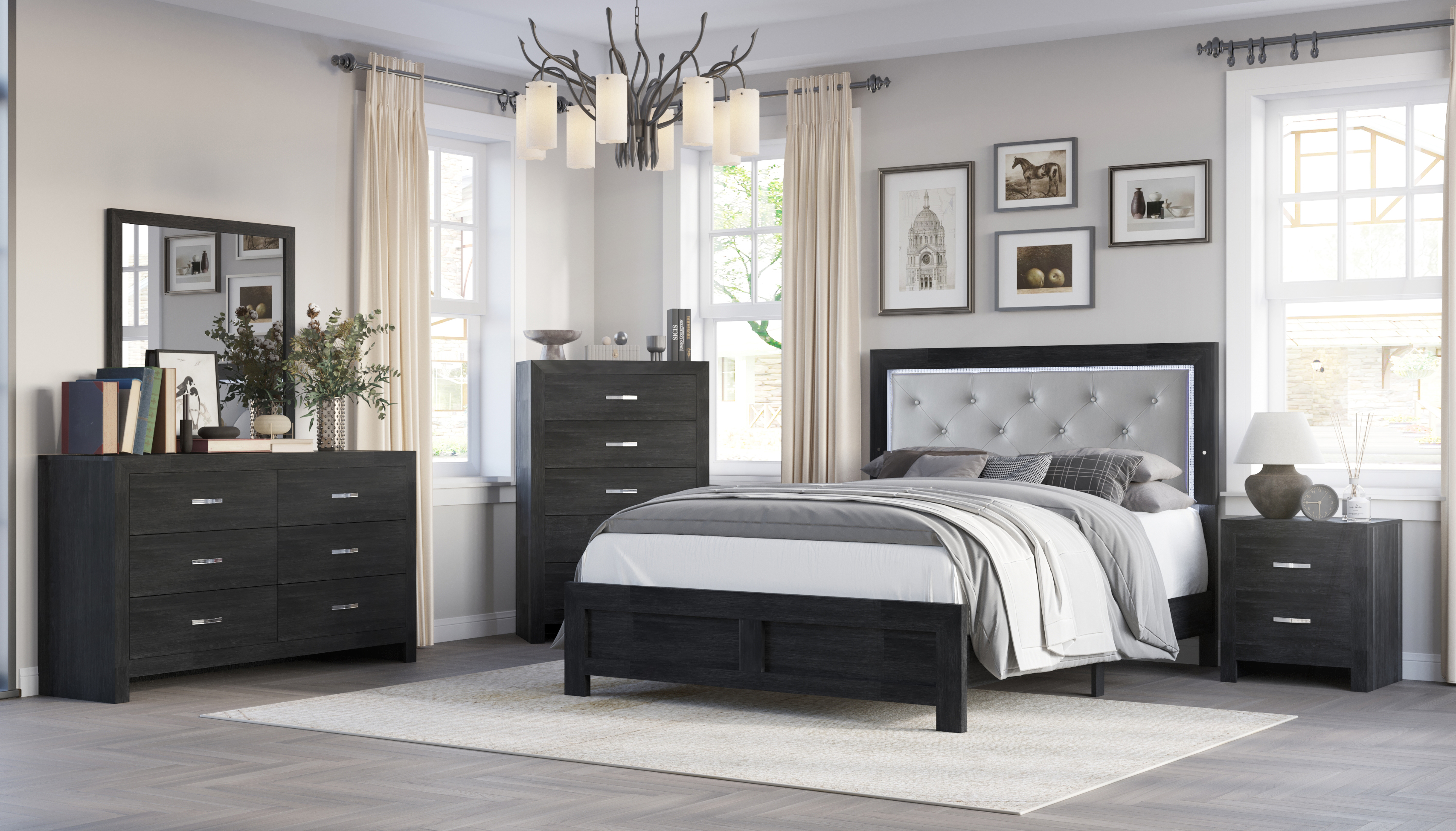 Crown Mark Jaylen Queen Upholstered Bed