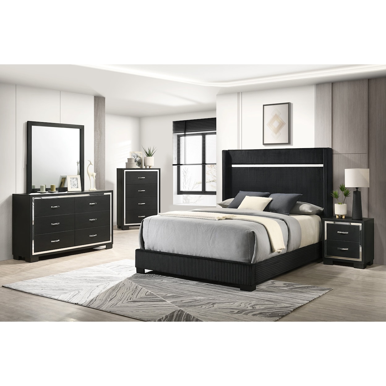 Crown Mark GENNRO 5-Piece Bedroom Set - King