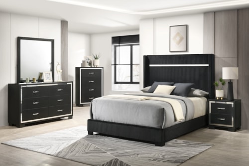 Gennro Contemporary 5-Piece Bedroom Set - Queen