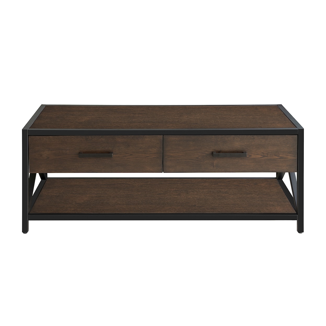 Accentrics Home Accents Metal Framed Two Drawer Cocktail Table