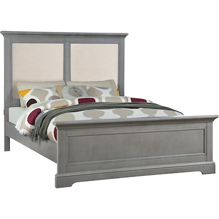 Casual Queen Upholstered Bed with USB Port