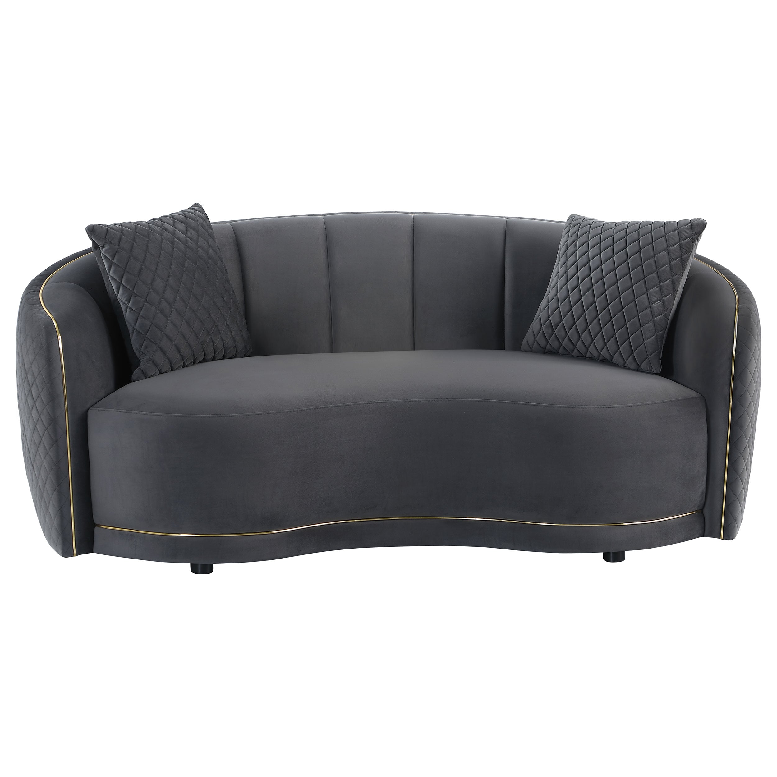 Velvet Curved Loveseat