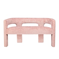 Gwen Upholstered Accent Bench - Pink