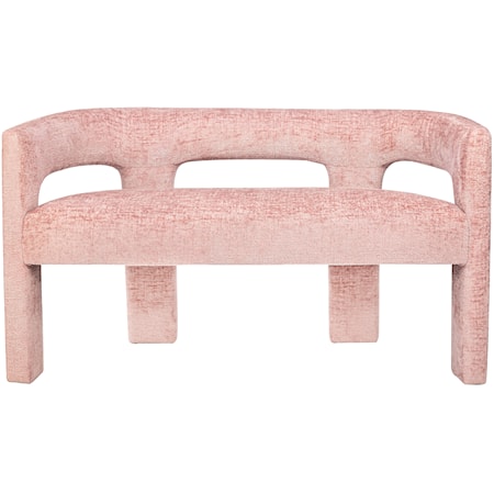 Gwen Upholstered Accent Bench - Pink