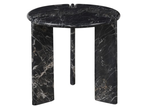 Contemporary Round Marble End Table
