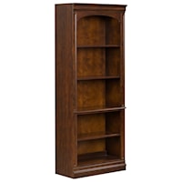 Traditional 76-Inch Bookcase with Adjustable Shelves
