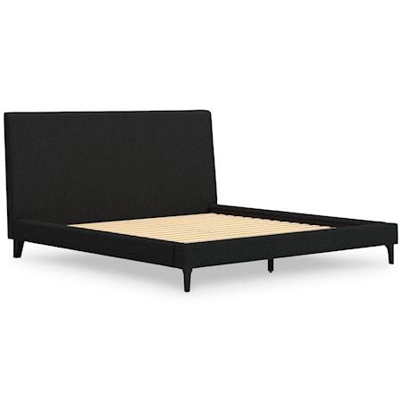 King Upholstered Bed With Roll Slats