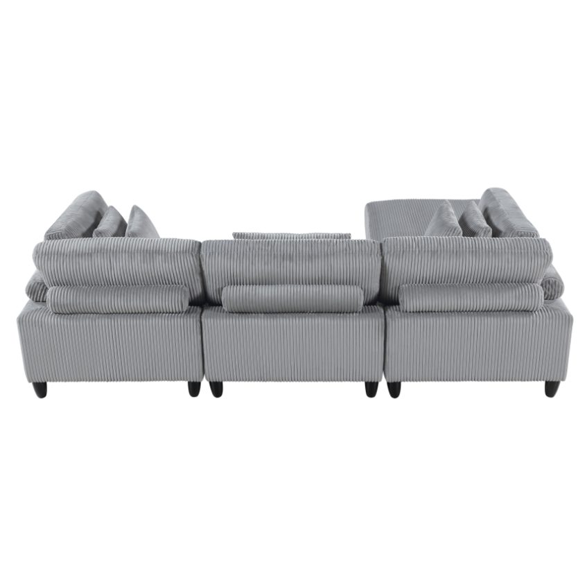 3-Piece Sectional Sofa with Ottoman