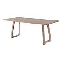 Contemporary Rectanguar Solid White Oak Dining Table