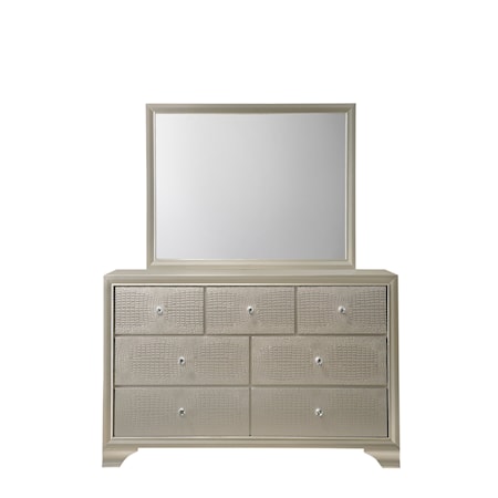 Dresser and Mirror Set