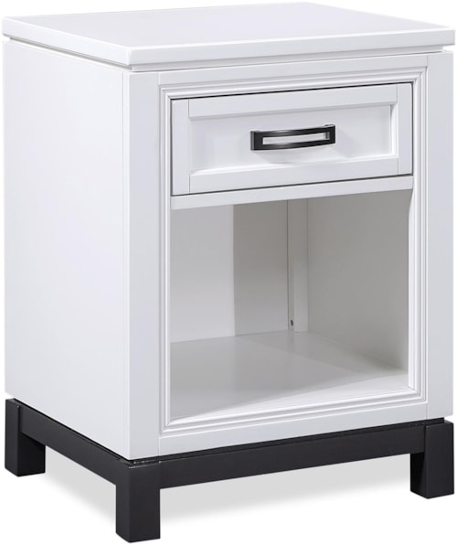 Transitional 1-Drawer Nightstand with Felt-Lined Drawer