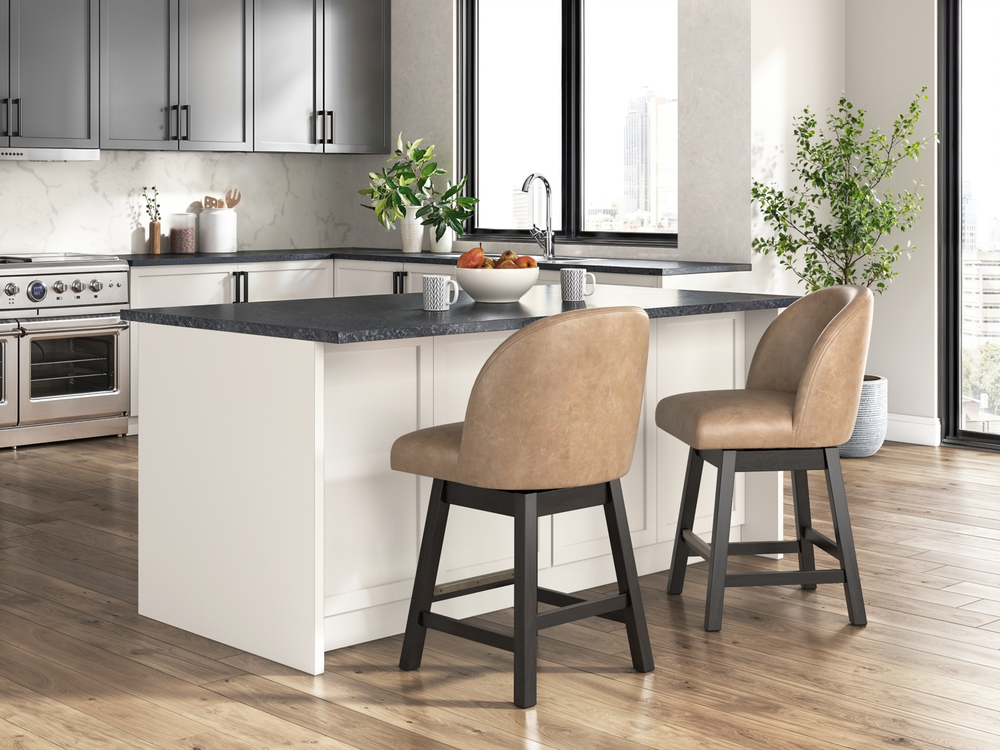 Signature Design by Ashley Neymorton Uph Swivel Barstool