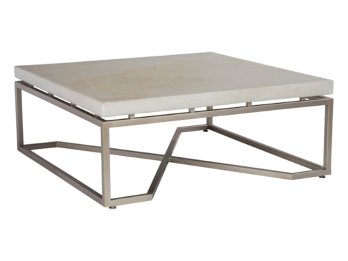 Contemporary Square Cocktail Table with Onyx Top