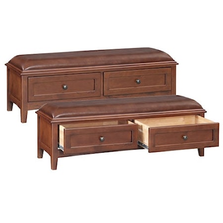 Transitional 2-Drawer Accent Bench