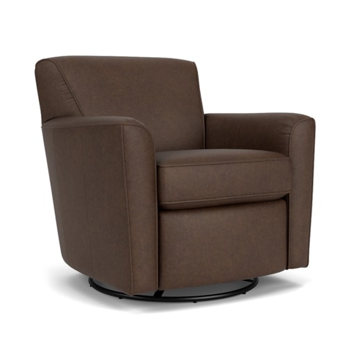 Transitional Swivel Glider Chair with Tight Back