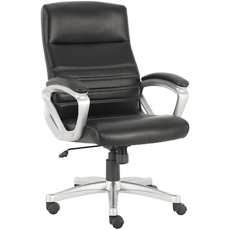 Contemporary Desk Chair with Adjustable Seat and Stainless Steel Base