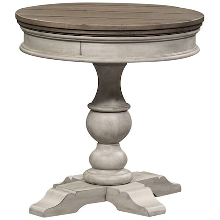 Round Pedestal Chairside Table