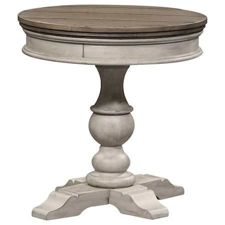 Round Pedestal Chairside Table