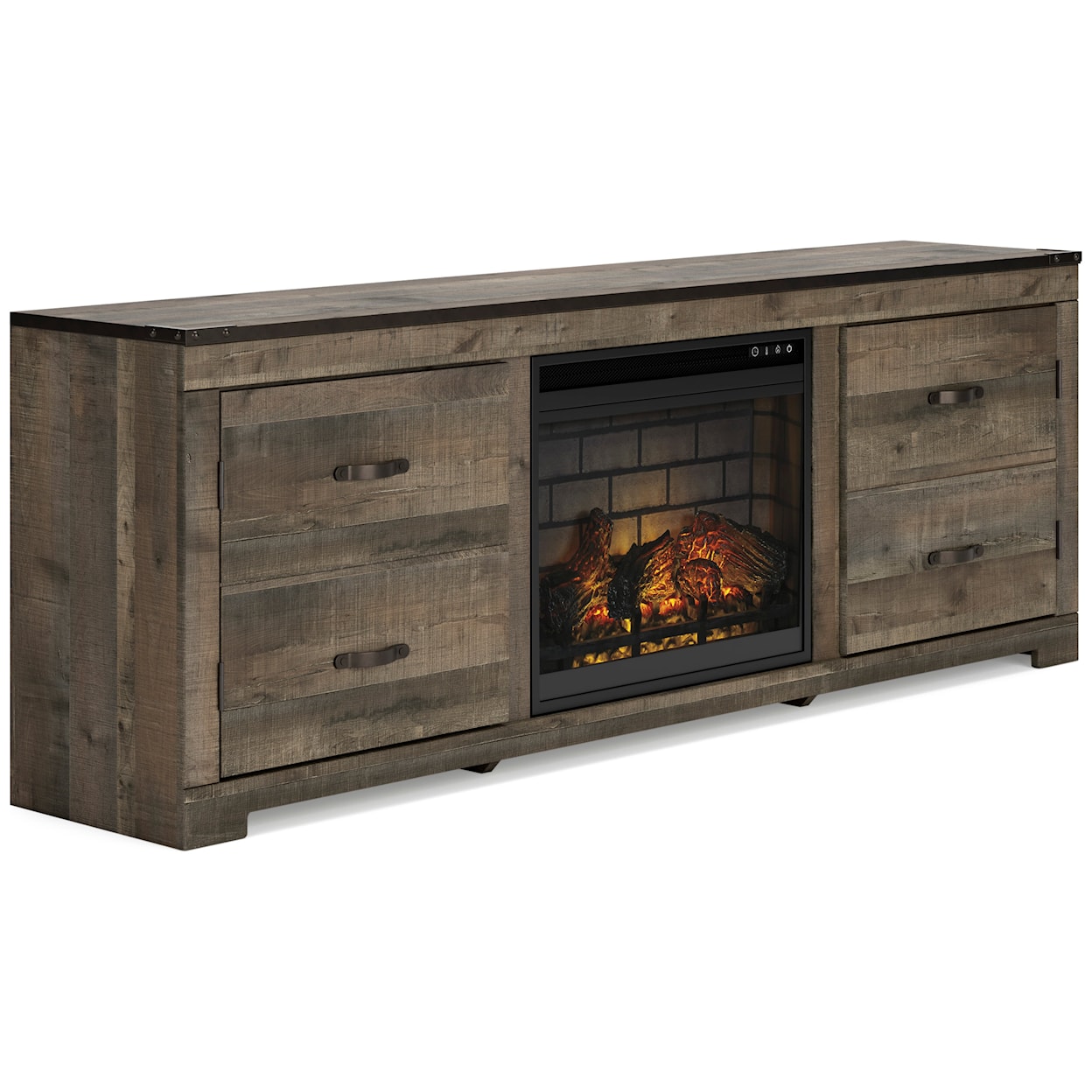 Ashley Signature Design Trinell TV Stand with Electric Fireplace