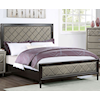 Furniture of America Xandria Upholstered King Bed with Diamond Tufting