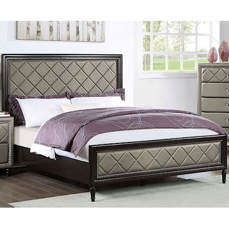 Upholstered Queen Bed with Diamond Tufting