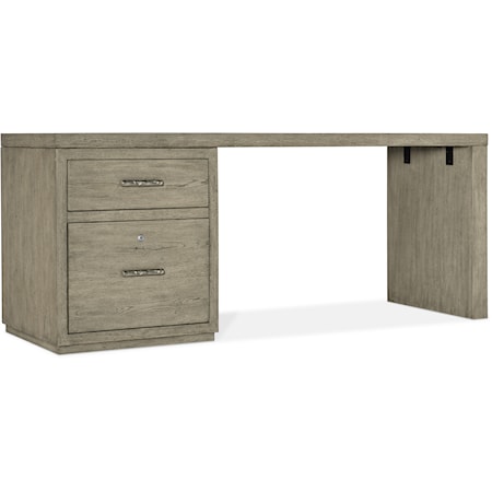 Casual 2-Drawer Desk with Locking File Drawer