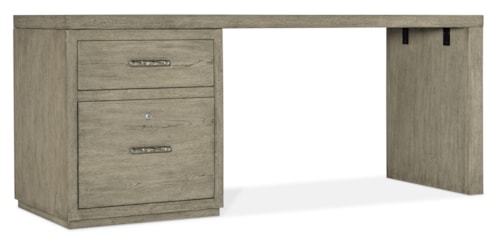 Casual 2-Drawer Desk with Locking File Drawer
