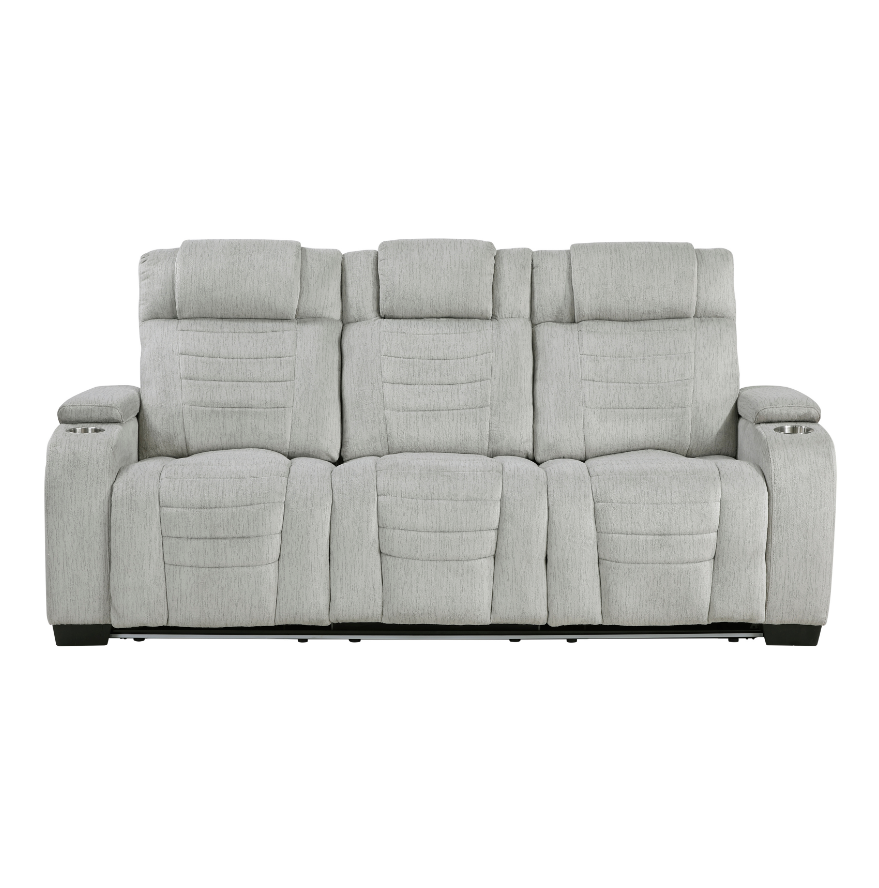 Dual Manual Reclining Sofa with LED Lights