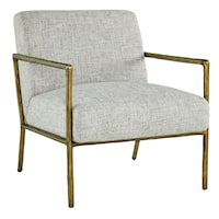 Metal Accent Chair in Antique Brass Finish