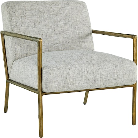 Metal Accent Chair in Antiqued Brass Finish