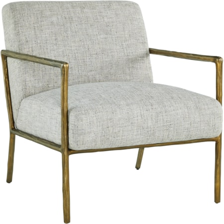 Metal Accent Chair in Antiqued Brass Finish