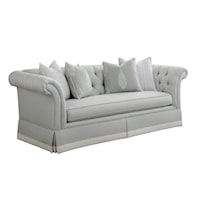 Charleston Traditional Tufted Sofa with Skirt