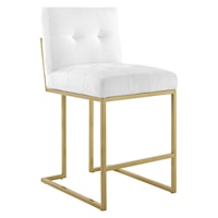 Gold Stainless Steel Upholstered Fabric Counter Stool