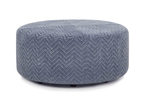 Transitional Round Accent Ottoman