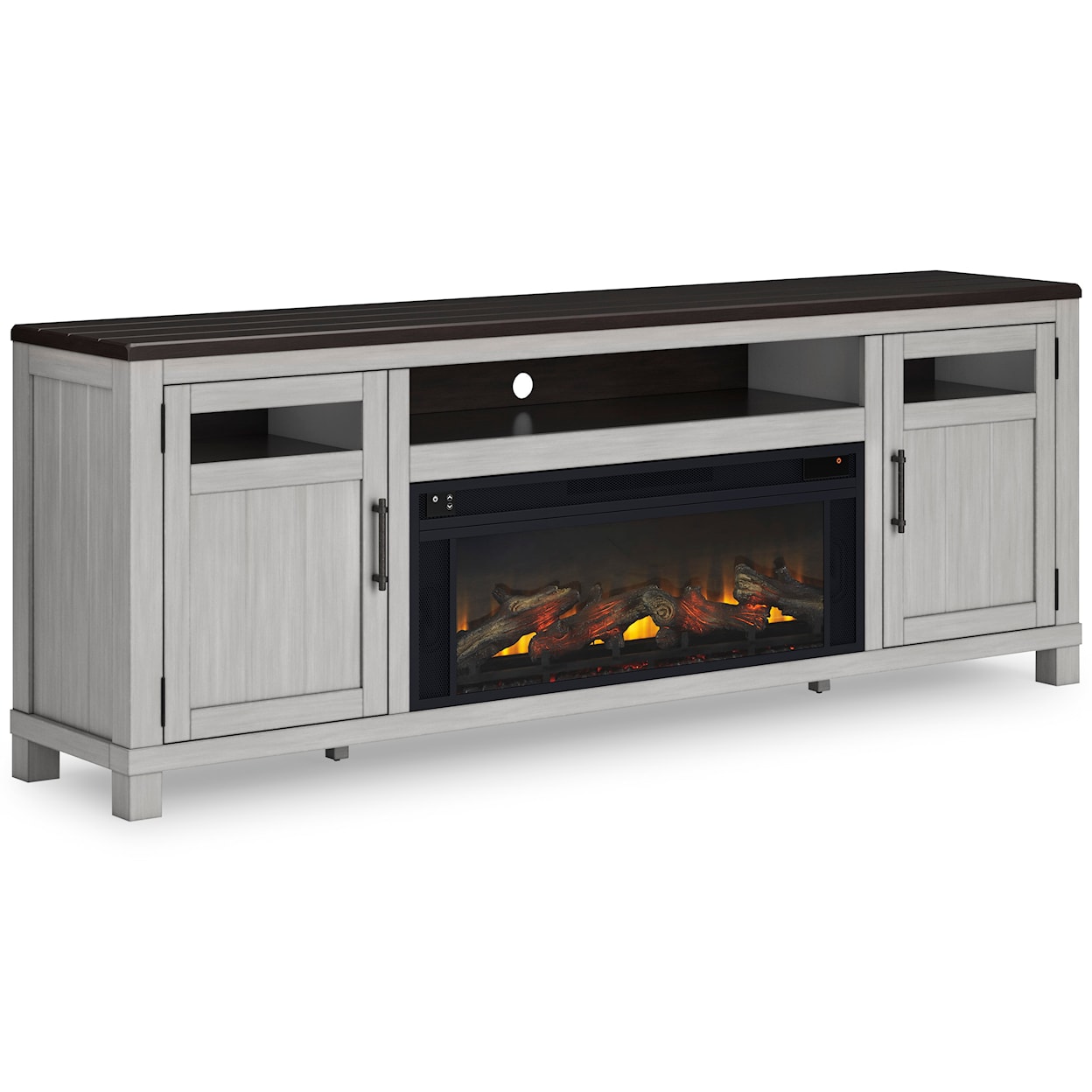 Benchcraft Darborn 88" TV Stand with Electric Fireplace