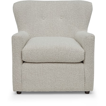 Contemporary Wing Back Chair with Button Tufting