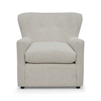 Contemporary Wing Back Chair with Button Tufting