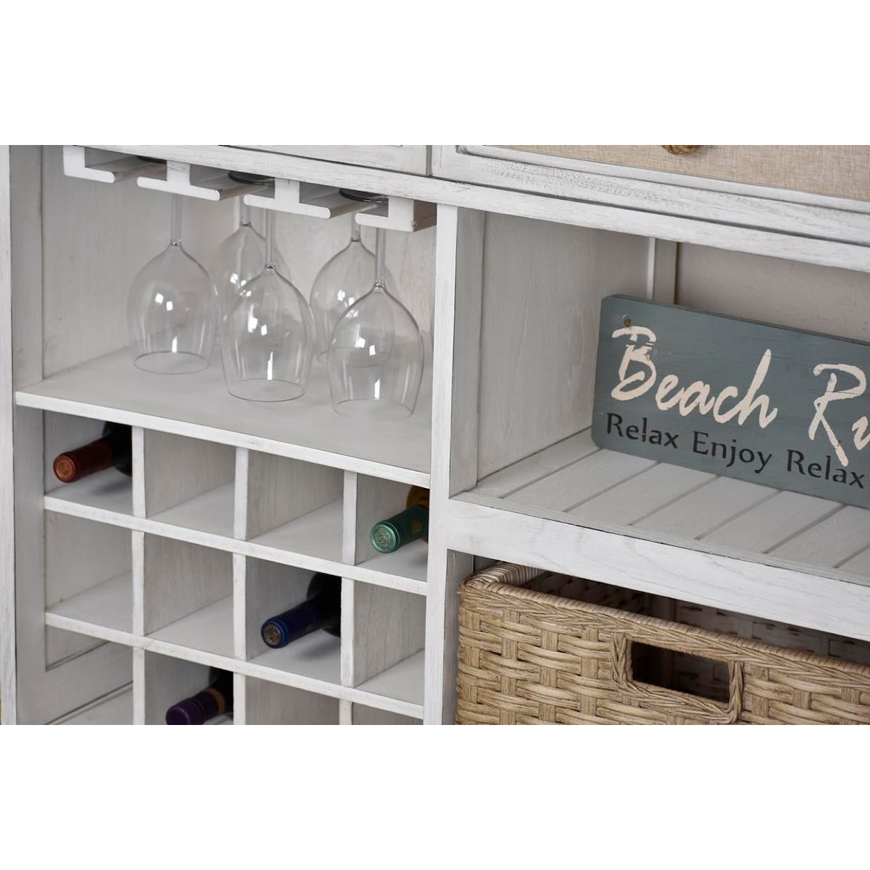 Sea Winds Trading Company Captiva Island Occasional Sideboard with Wine Rack