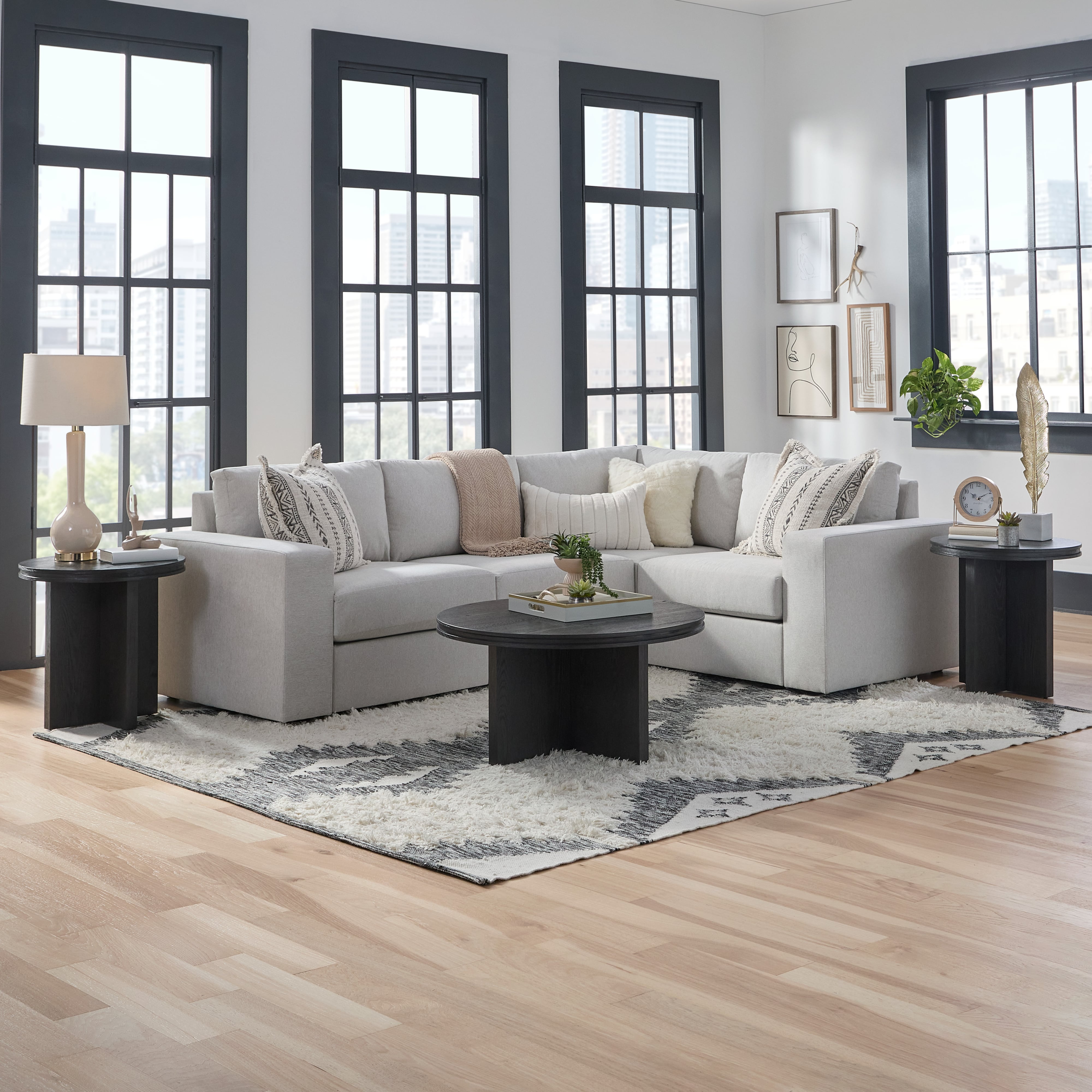 Wide-Arm 4-Seat Sectional Sofa