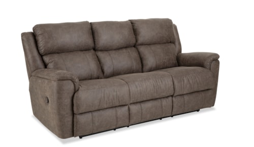 Casual Reclining Sofa with Dropdown Table