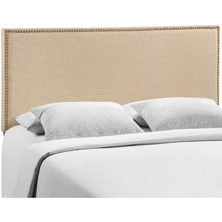 Queen Nailhead Upholstered Headboard