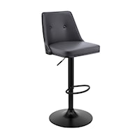 Upholstered Swivel Bar Stool with Adjustable Base