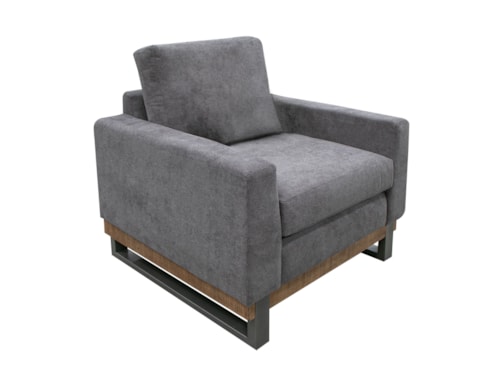 Modern Upholstered Armchair with 1-Pillow