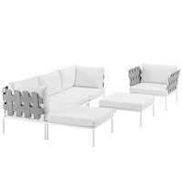 6 Piece Outdoor Patio Aluminum Sectional Sofa Set