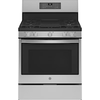 GE Profile 30" Freestanding Dual-Fuel Range with Storage Drawer Stainless Steel