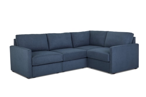 Flex 4-Seat Sectional Sofa with Narrow Arm - Denim