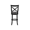 American Woodcrafters Wood Frame Barstools X-Back Wooden Barstool with Upholstered Seat