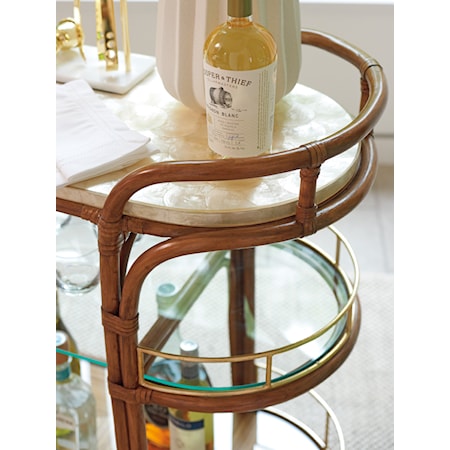 Toscana Rattan Mobile Bar Cart